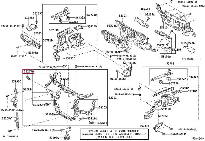 5325748040 Toyota Radiator bracket
