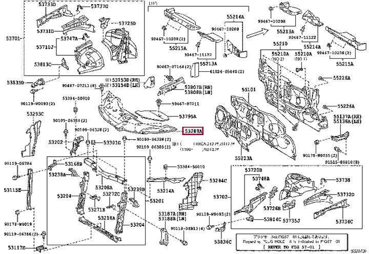 5328905020 Toyota Radiator deflector