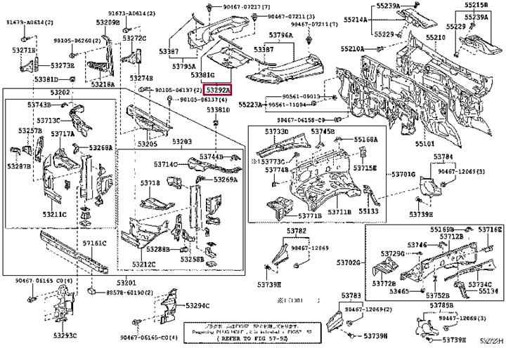 5329260070 Toyota Radiator deflector
