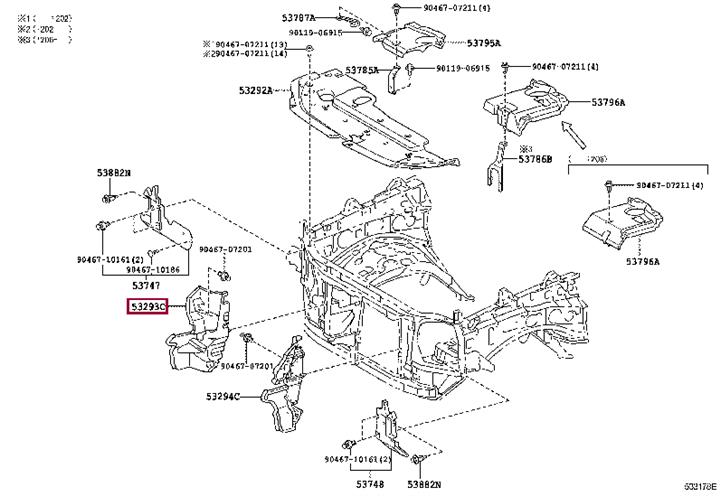 5329360111 Toyota Radiator deflector