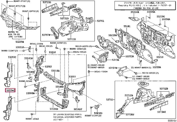 532940T010 Toyota Radiator deflector