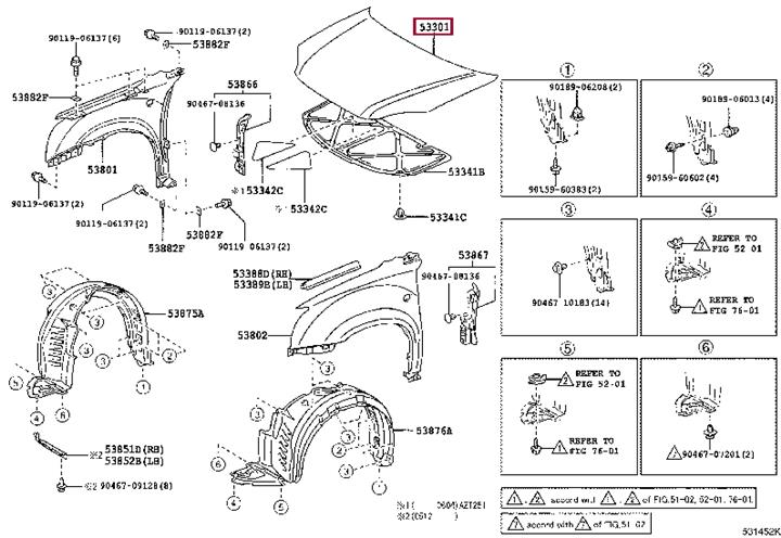5330105030 Toyota Hood