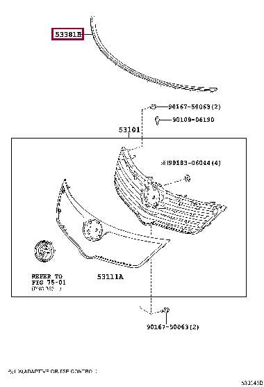 5338105060 Toyota Hood seal