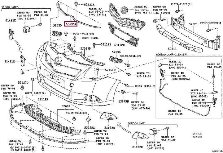 533950F030 Toyota Hood seal