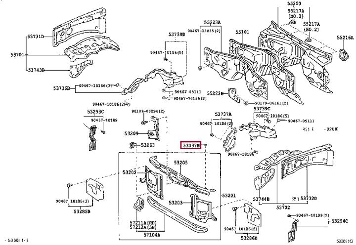 5339760010 Toyota Radiator pillow
