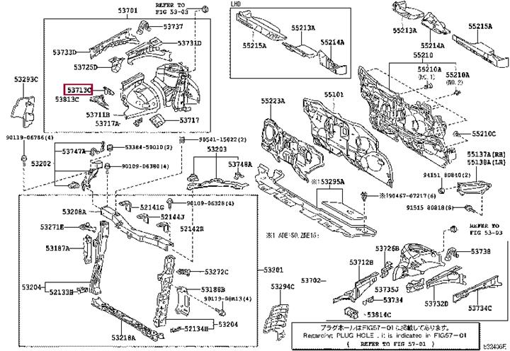 5371312160 Toyota Wing bracket