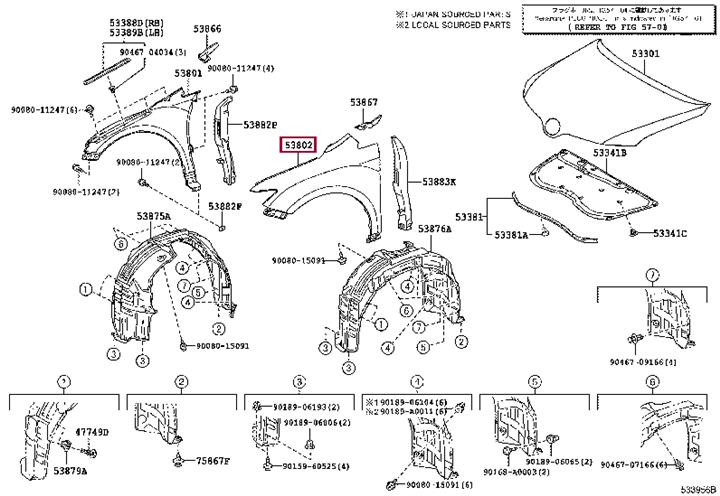 538120T020 Toyota Wing