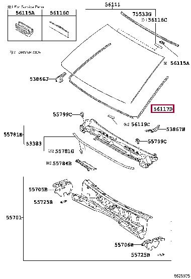 5611760110 Toyota Weatherstrip