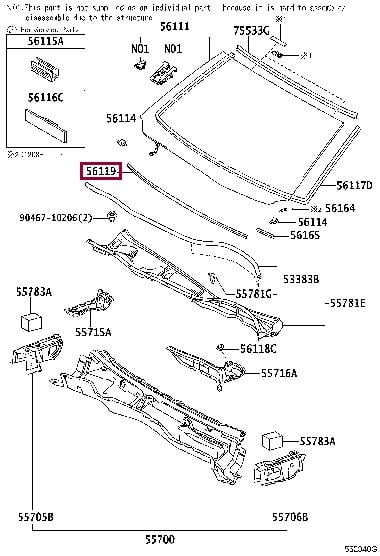 5611930020 Toyota Weatherstrip