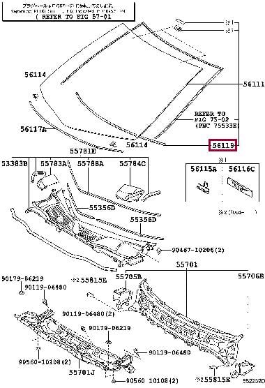 5611948050 Toyota Weatherstrip