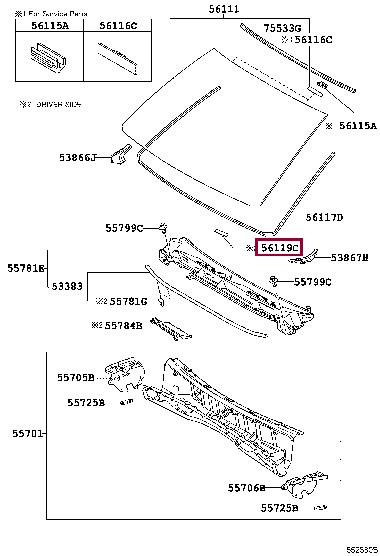5611960020 Toyota Weatherstrip
