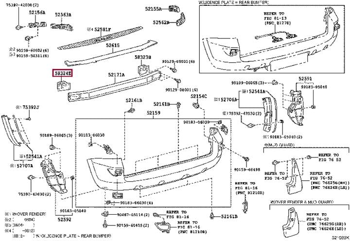5832442010 Toyota Bracket bumper