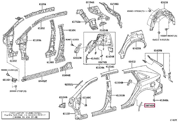 587480T010 Toyota PROTECTOR, QUARTER P