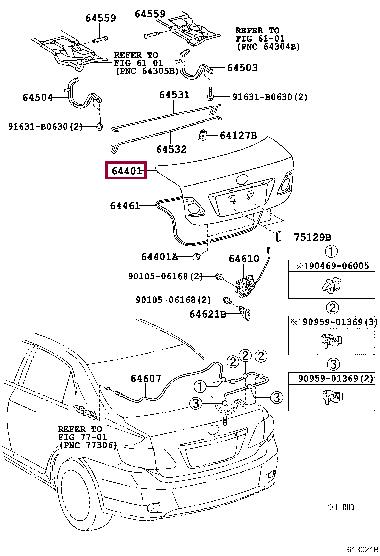 Toyota 64401-12C70 Lid trunk 6440112C70