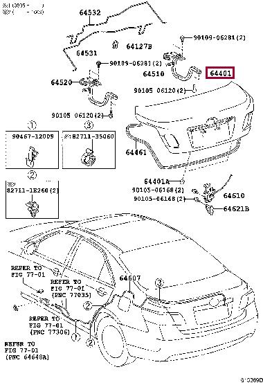 Toyota 64401-33401 Lid trunk 6440133401