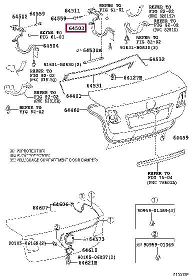 6450305030 Toyota Boot lid hinge