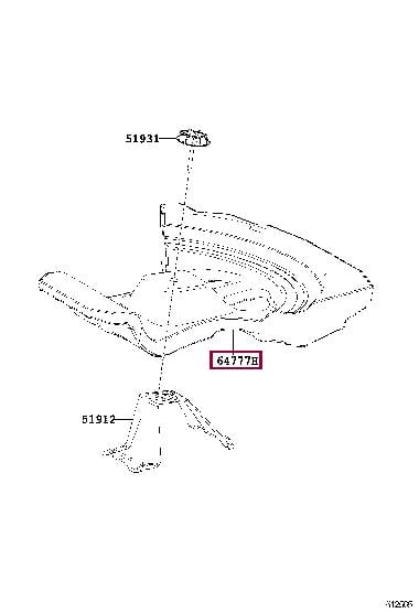 6477742050 Toyota Bracket spare wheel