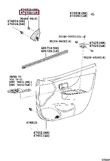 6749212510 Toyota Door trim