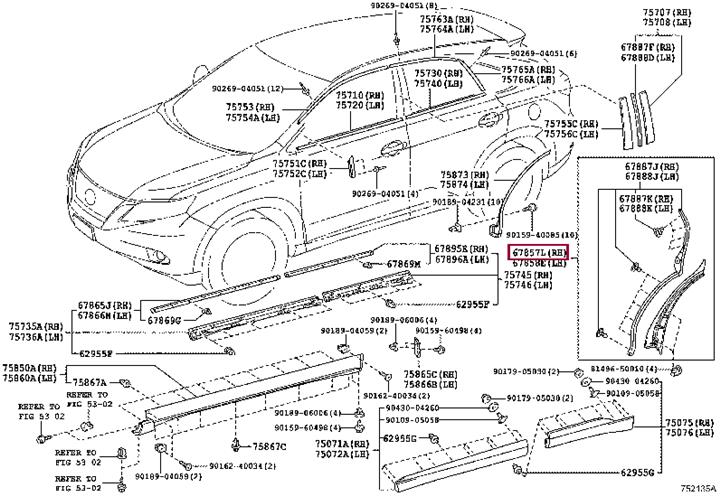 6785748020 Toyota PROTECTOR RR DOOR P