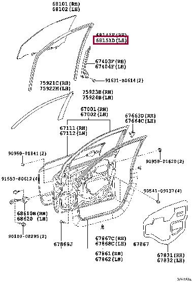 6815142110 Toyota Weatherstrip