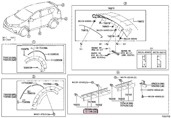 7507442011 Toyota Molding