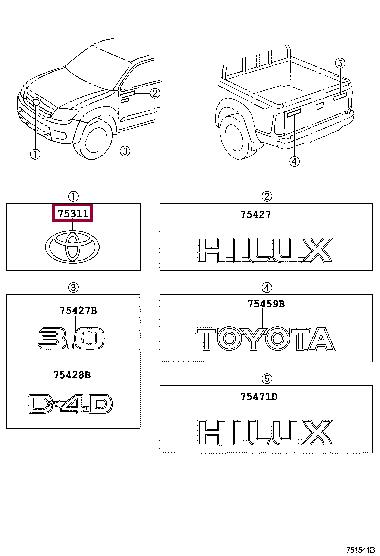 753110K090 Toyota Emblem