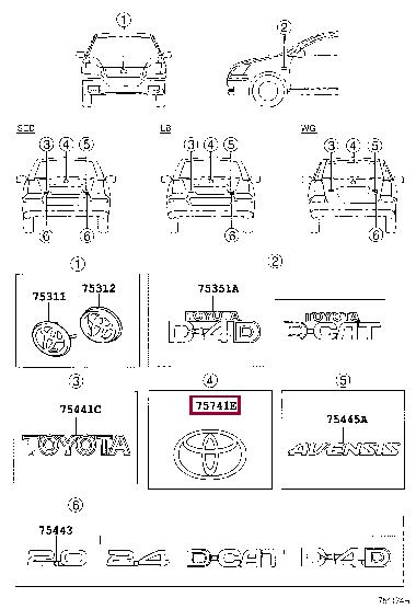 7543105050 Toyota Emblem