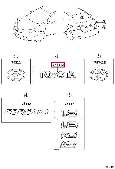 Toyota 75441-02290 Emblem 7544102290