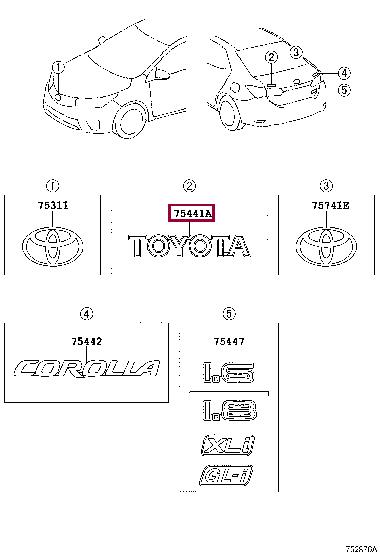 7544102290 Toyota Emblem