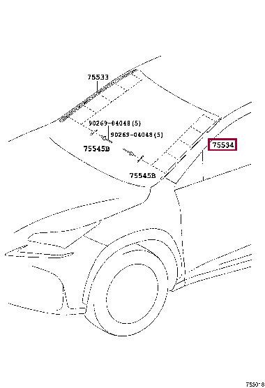 7553678010 Toyota Molding