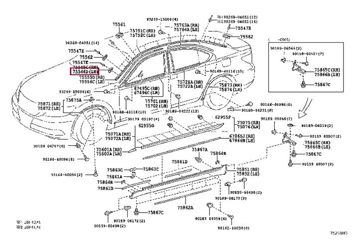 7554630100 Toyota Clip
