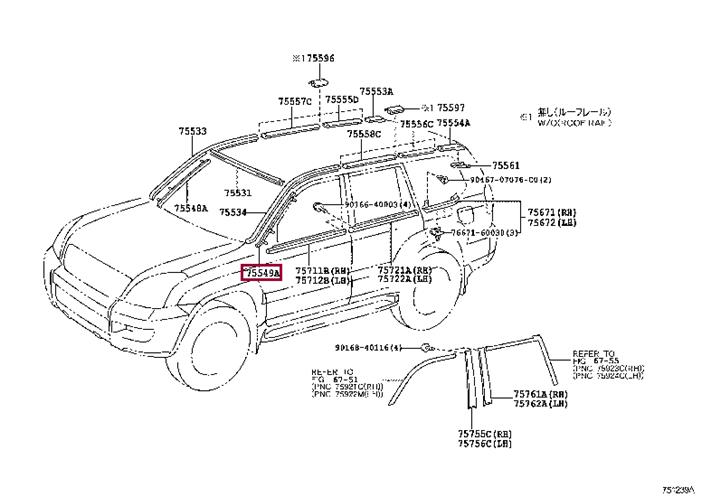 7554960020 Toyota Weatherstrip