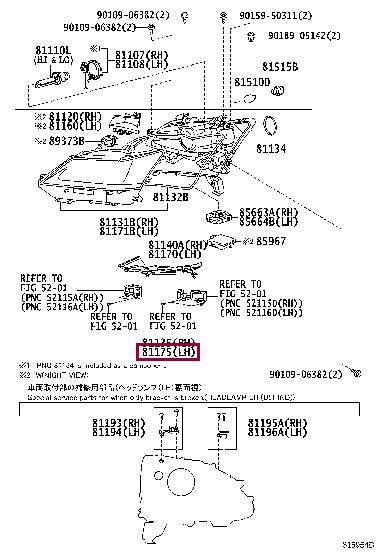 8118530G10 Toyota Headlamp