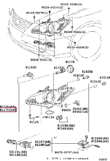 8118533760 Toyota Headlamp