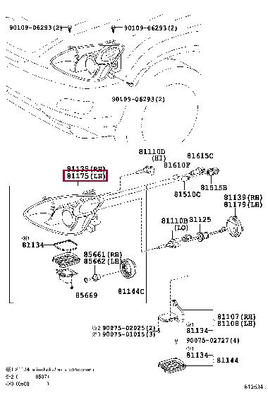 8118548242 Toyota Headlamp