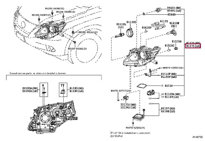 8118548671 Toyota Headlamp