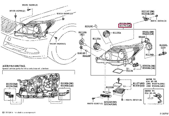 8118550550 Toyota Headlamp