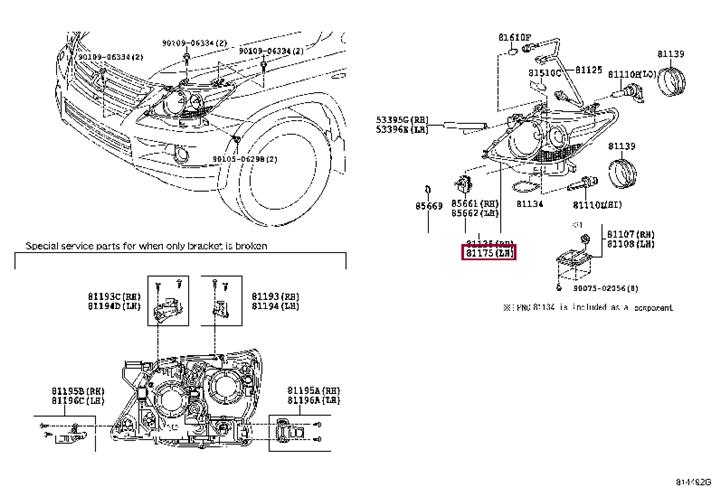 8118560F70 Toyota Headlamp