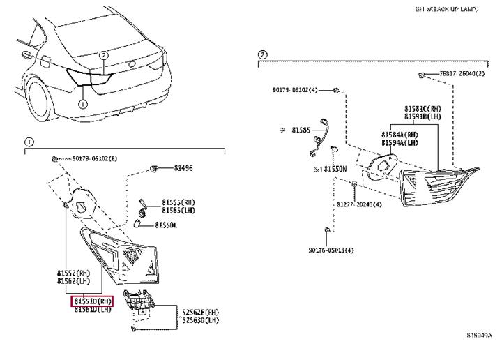 8155130C80 Toyota Combination Rearlight