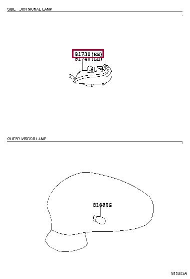 8173076010 Toyota Running repeater