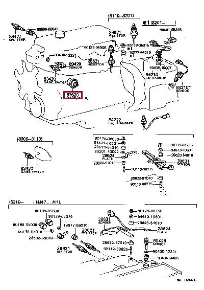 Toyota 83520-60010 Oil pressure sensor 8352060010