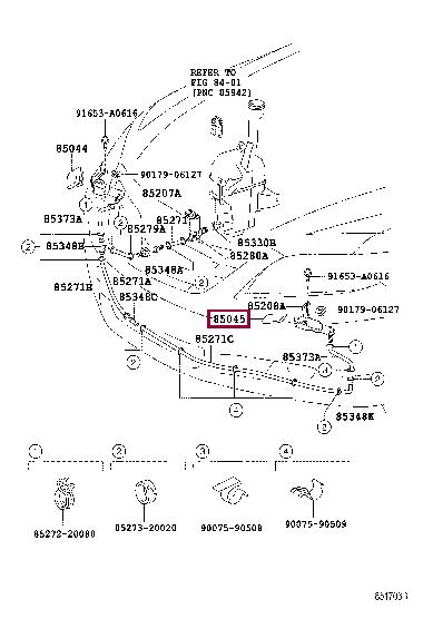 8504533040C0 Toyota Headlamp washer nozzle