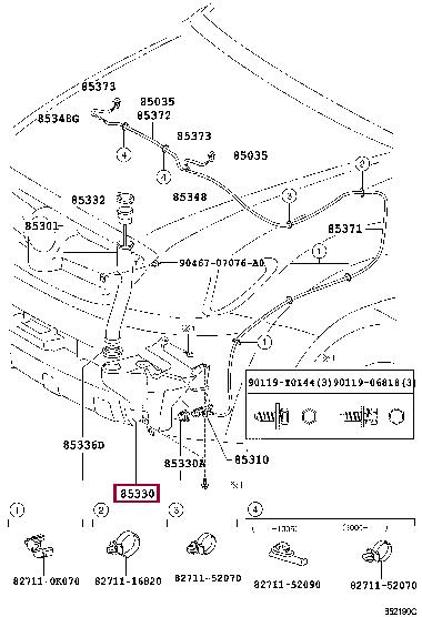 8535571011 Toyota Washer tank