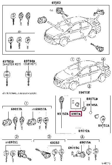 8907A33020 Toyota SWITCH SET,