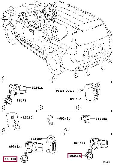 Toyota 89348-33060-A2 Bracket Sensor Parking 8934833060A2