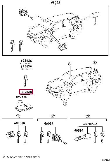 Toyota 89904-60A50 Smart key 8990460A50