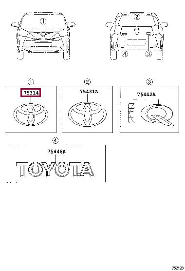 9097502075 Toyota Emblem