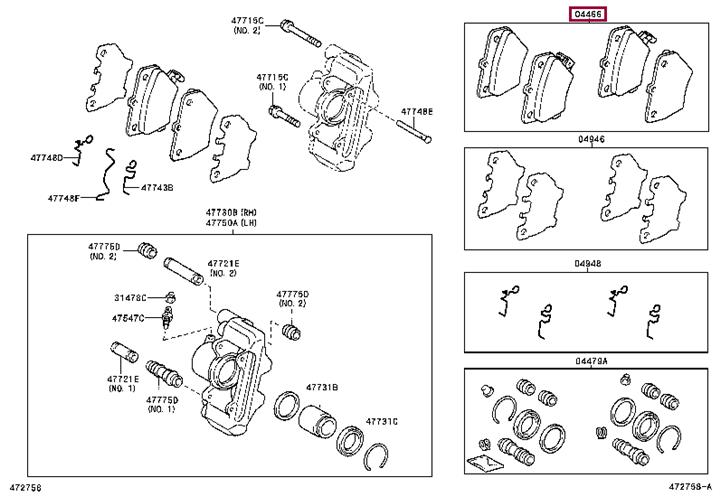 Toyota 04466-02070 Brake Pad Set, disc brake 0446602070
