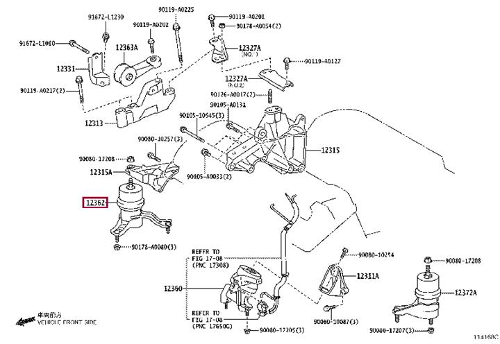 Toyota 12362-0P051 Engine mount 123620P051 123620P051 Toyota Engine mount