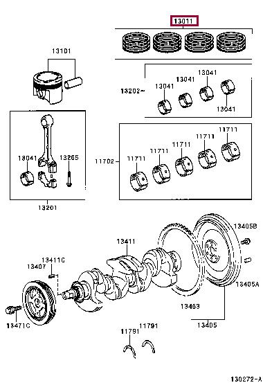 Toyota 13011-21040 Piston Ring Kit 1301121040